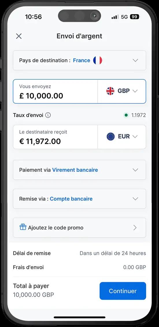 xe mobile app mockup